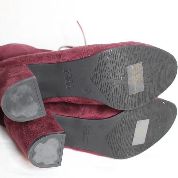 Forever Over The Knee Suede Boots Size 10 NWOB Low Block Heel Round Pointed Toe - Picture 4 of 5